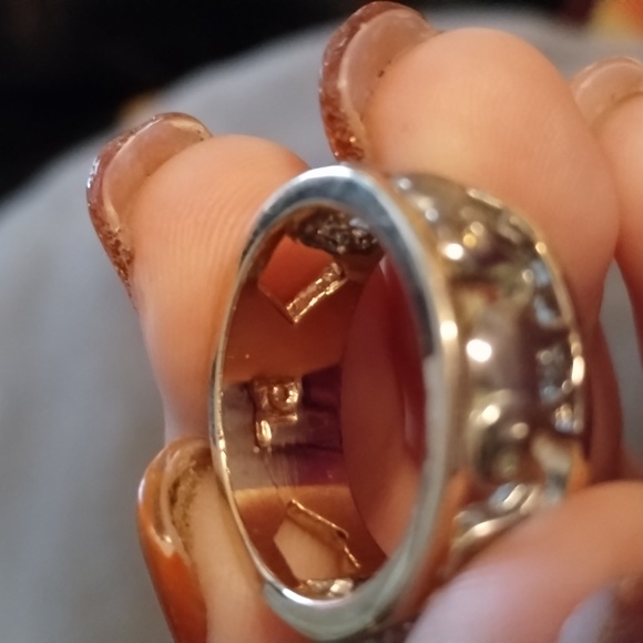 Elephant sterling silver and gold over sterling silver ring Size 7 - Picture 3 of 4